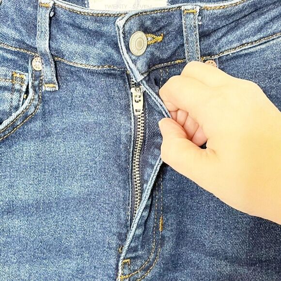 Free People Raw Hem Jegging Jeans Indigo Blue Women’s Size 27 High Rise Stretch - Picture 8 of 13